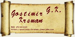 Gostimir Krsman vizit kartica
